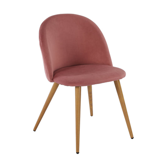 ZOMBA Velvet Dining Chairs with Metal Legs - Pink/Blue/Cactus